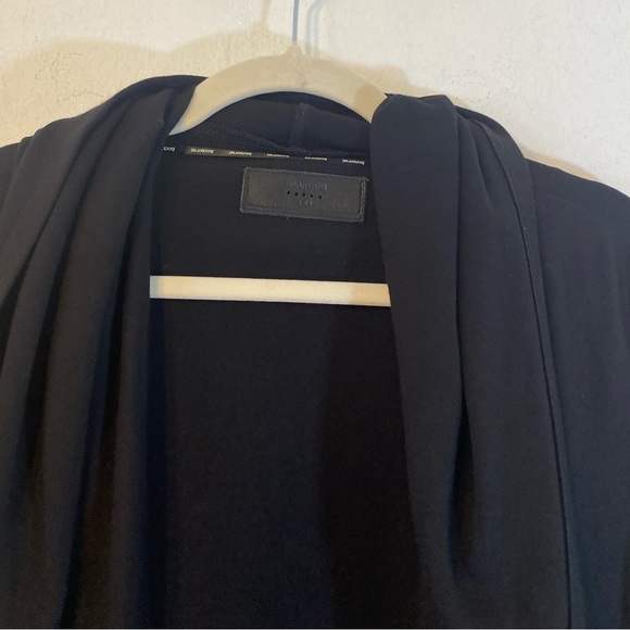 BLANKNYC -black open front lightweight hoodie with cinch tie bottom Size S - Picture 7 of 9